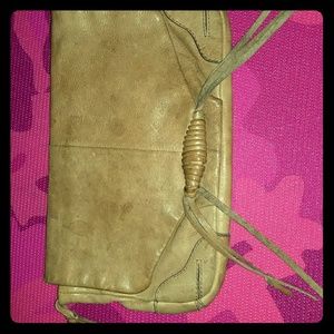 Lucky brand camel leather clutch